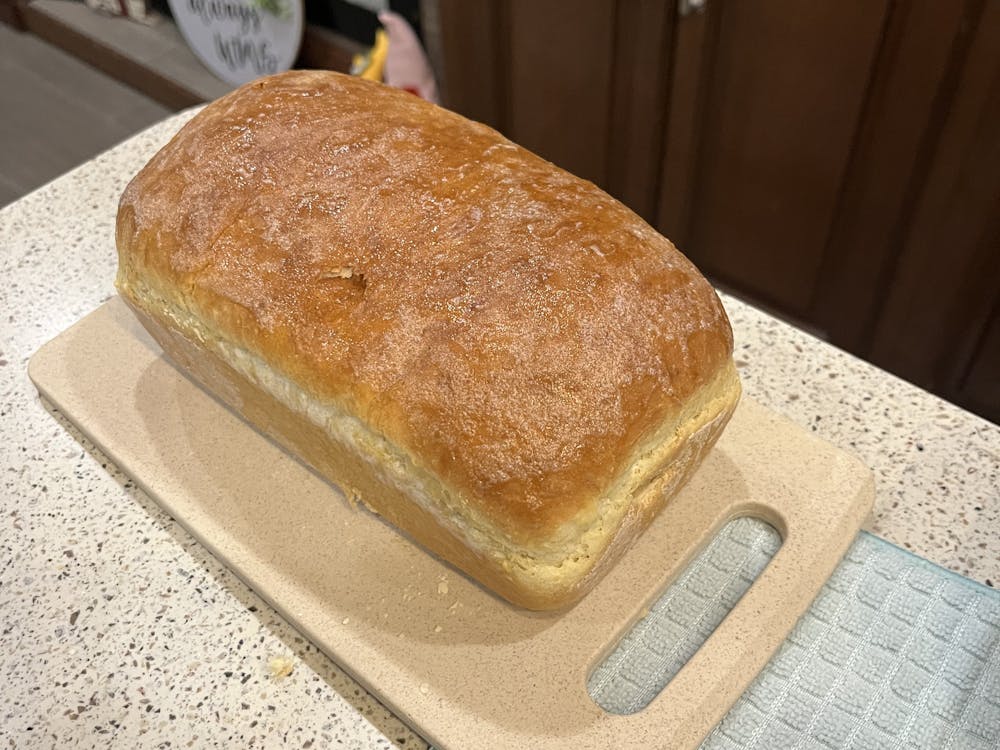 Finished loaf of bread baked in Alpine