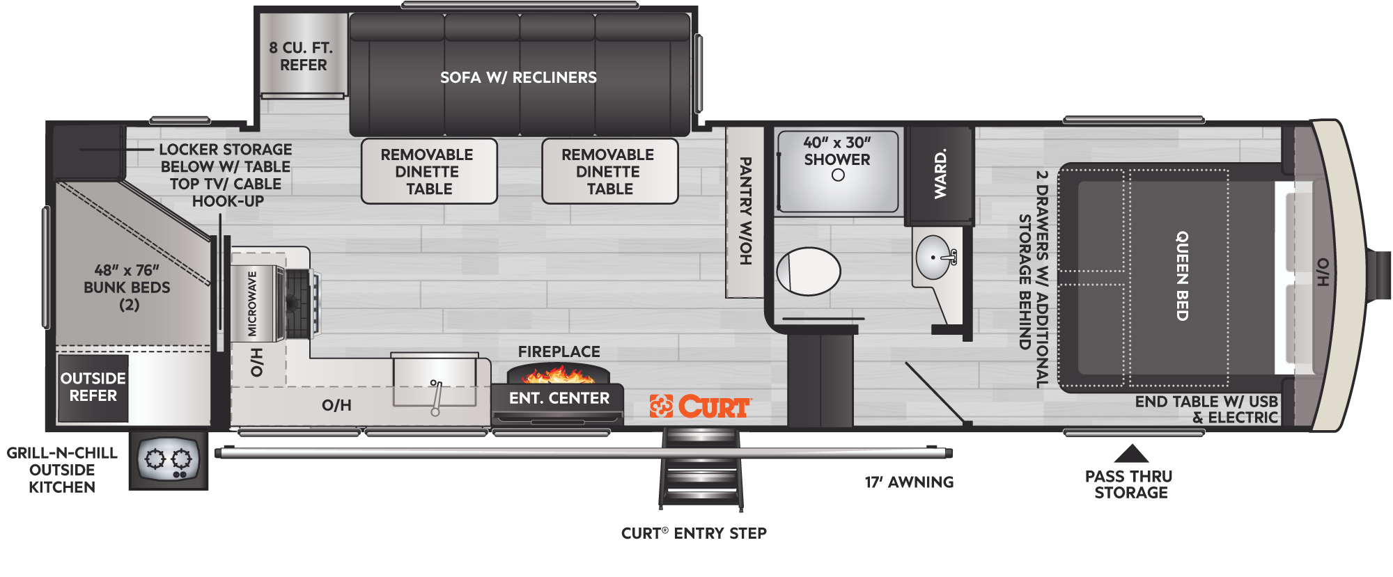 2023 Keystone Arcadia Half Ton 3370BH floorplan diagram