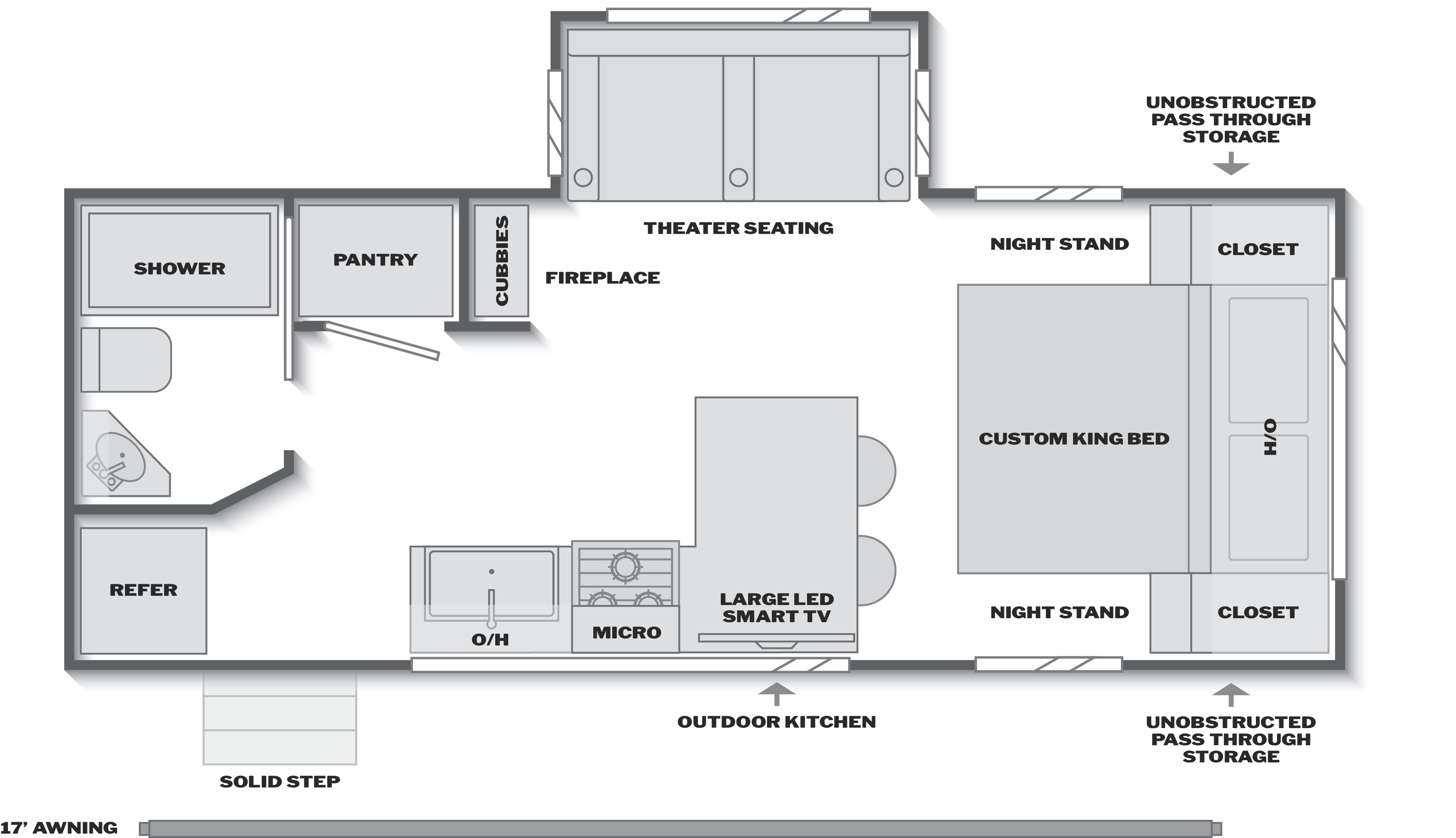 Floorplan of RV model 208MKS
