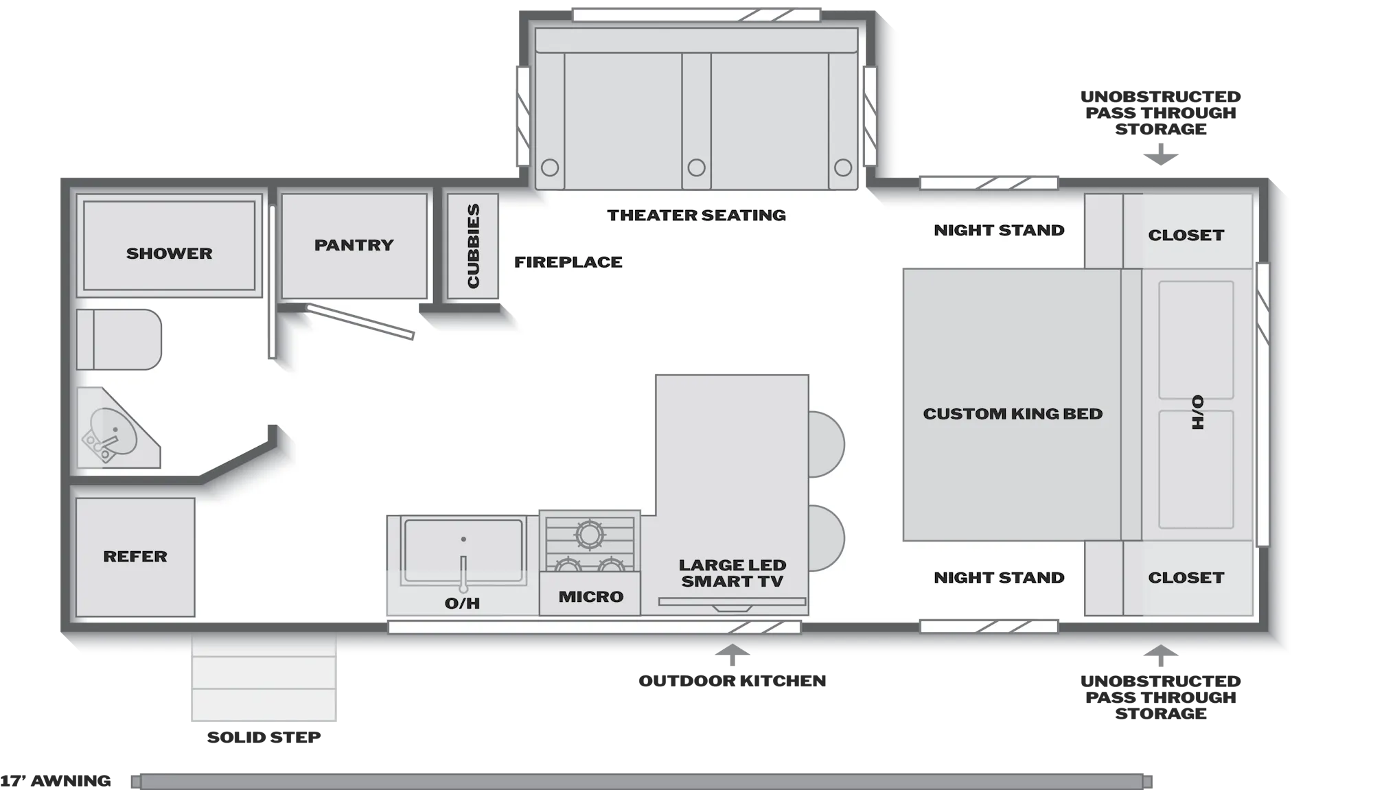 2027 Keystone Bullet Crossfire 208MKS floor plan diagram — Travel Trailer, sleeps 4