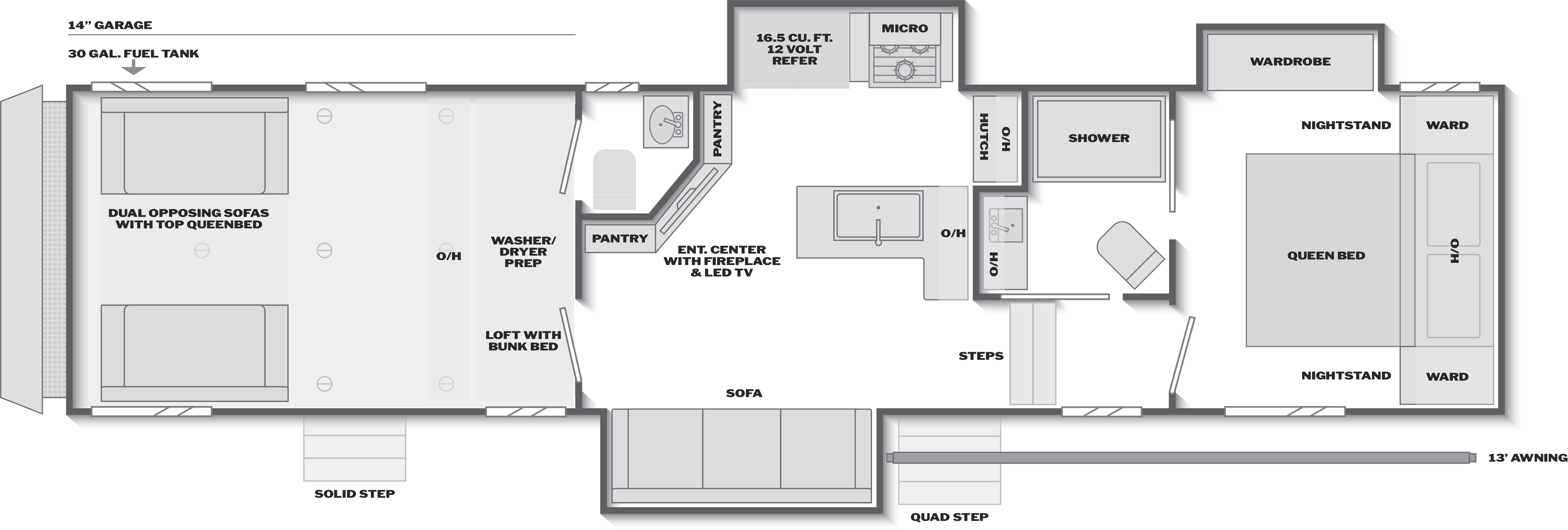 Floorplan of RV model 367