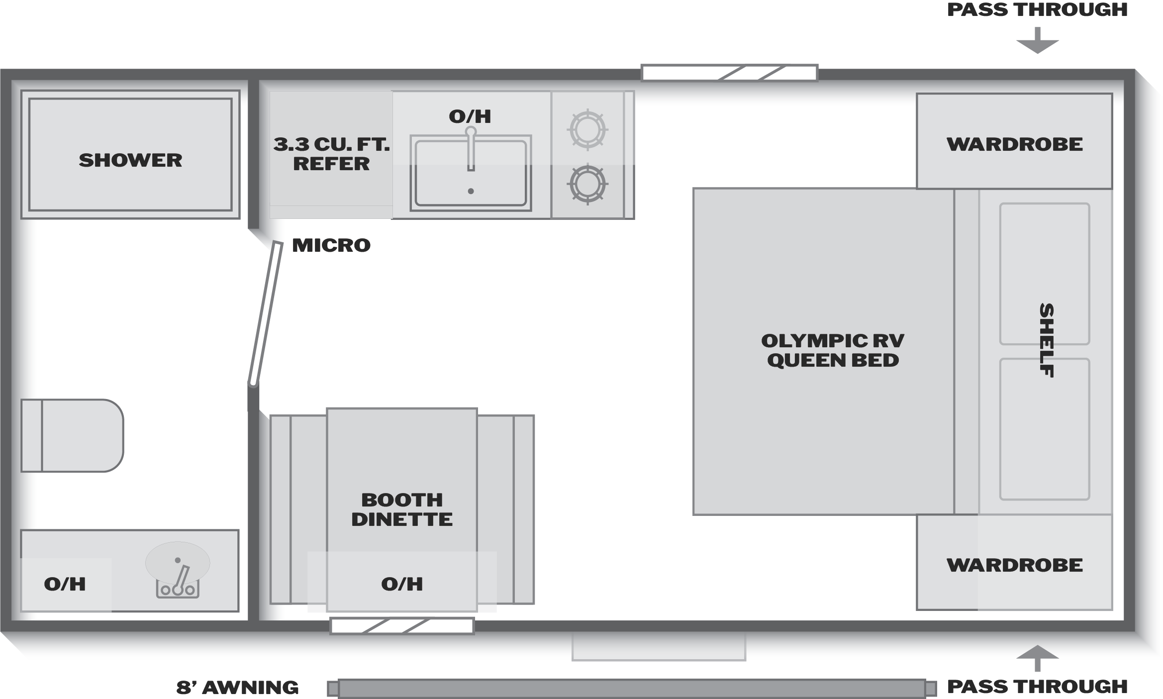 Floorplan of RV model 1660RB