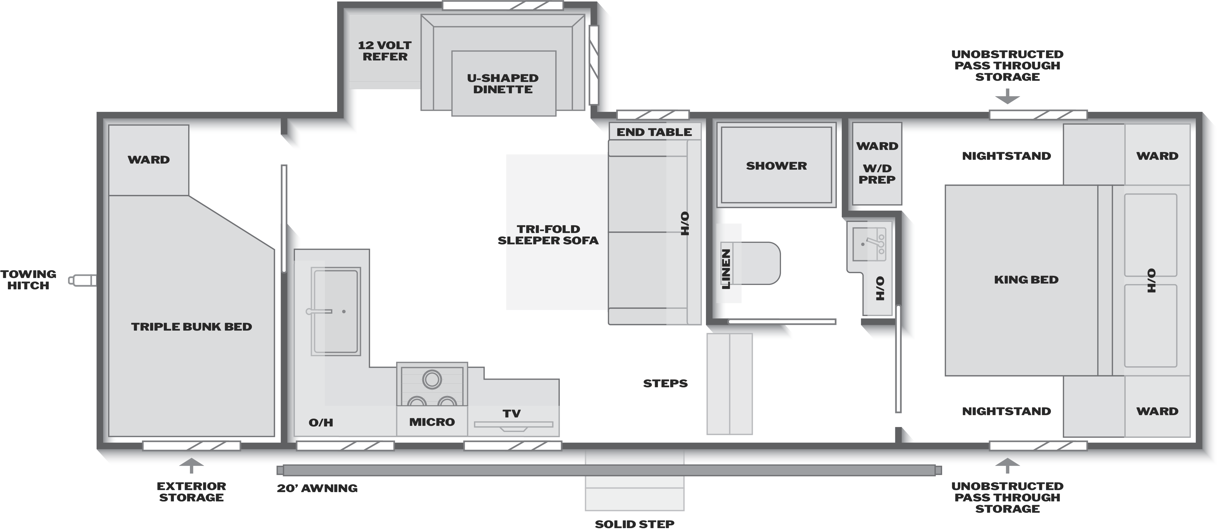 Floorplan of RV model 2700BH
