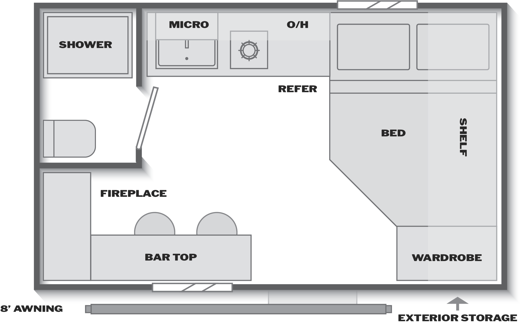 Floorplan of RV model 13R