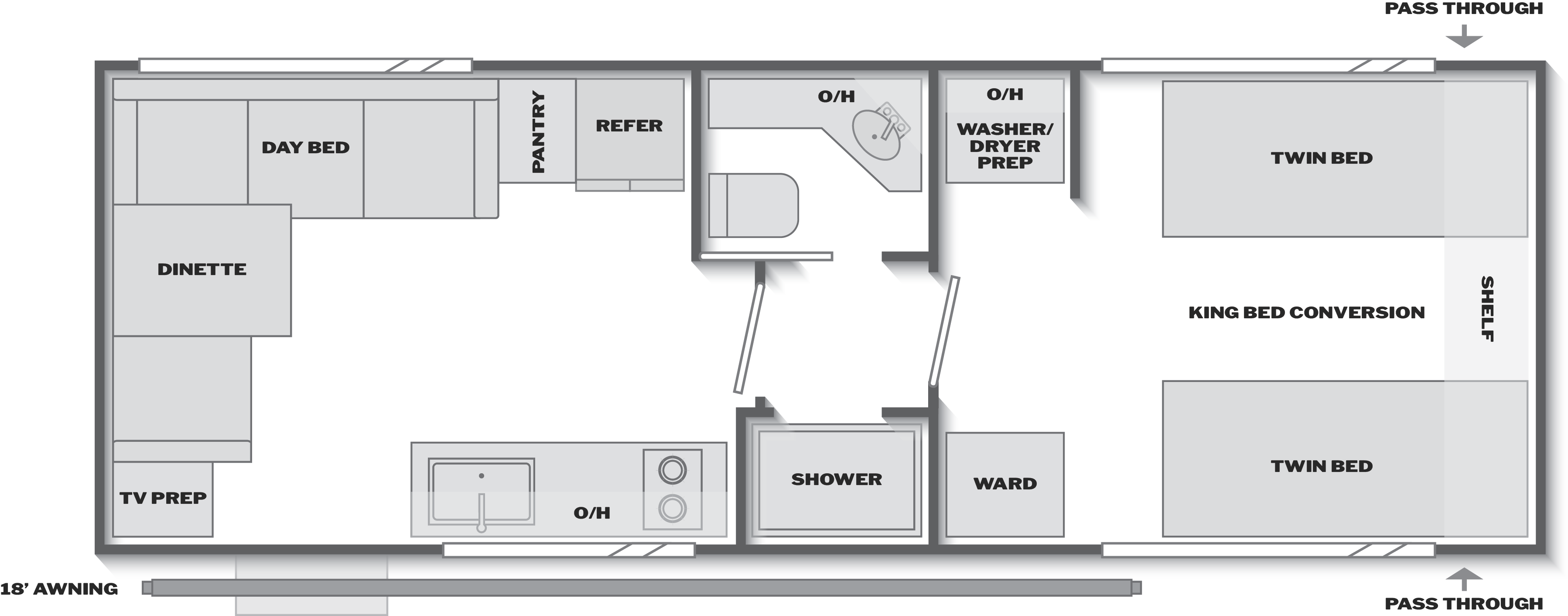 Floorplan of RV model 24RX