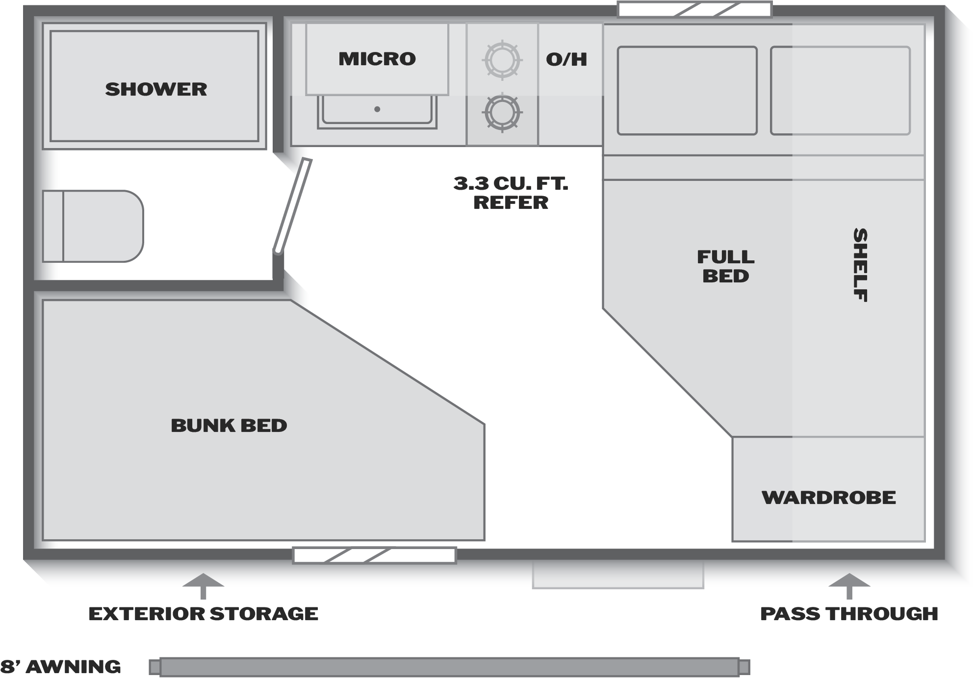 Floorplan of RV model 1230BB