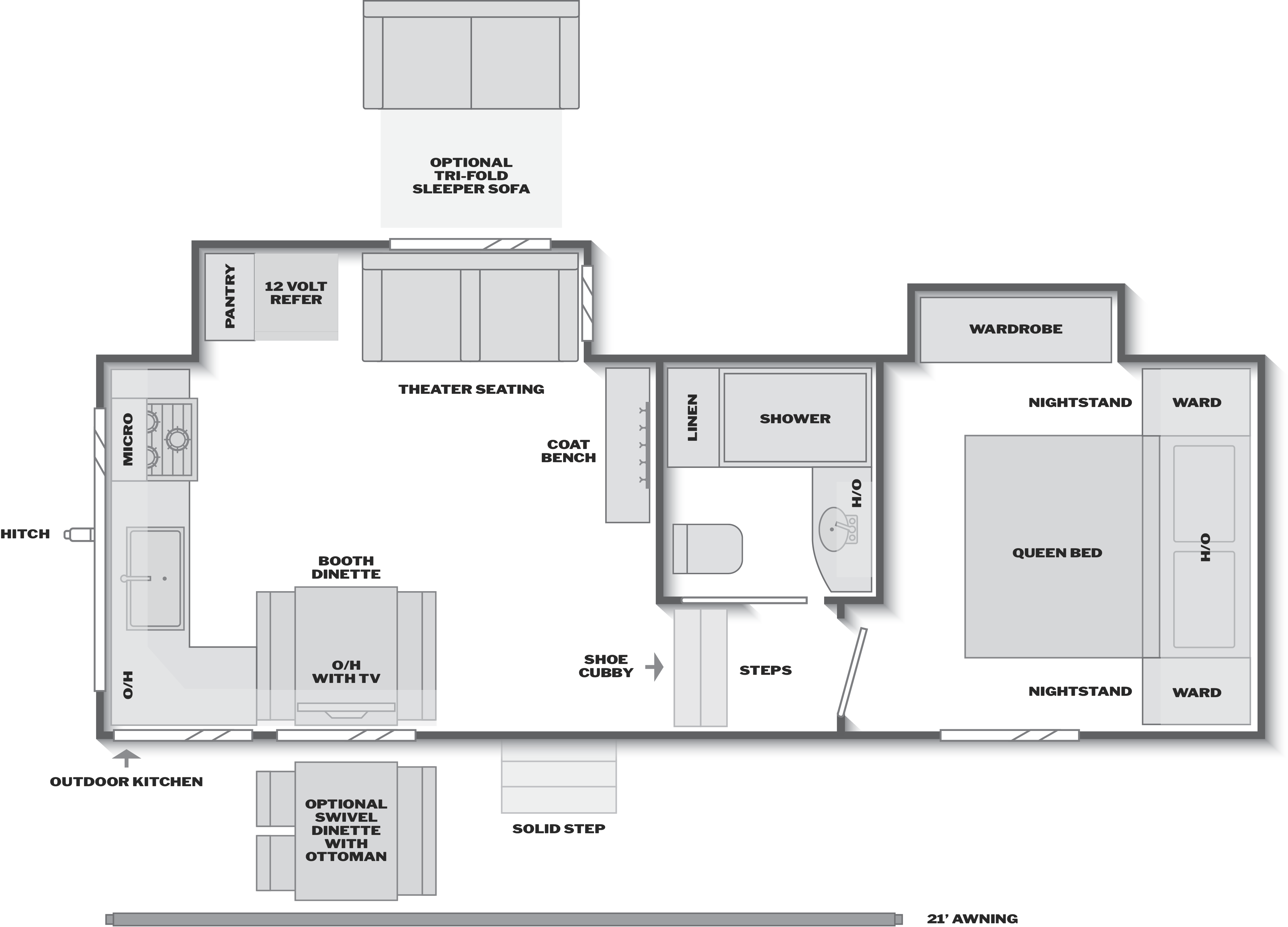 Floorplan of RV model 242SLMD
