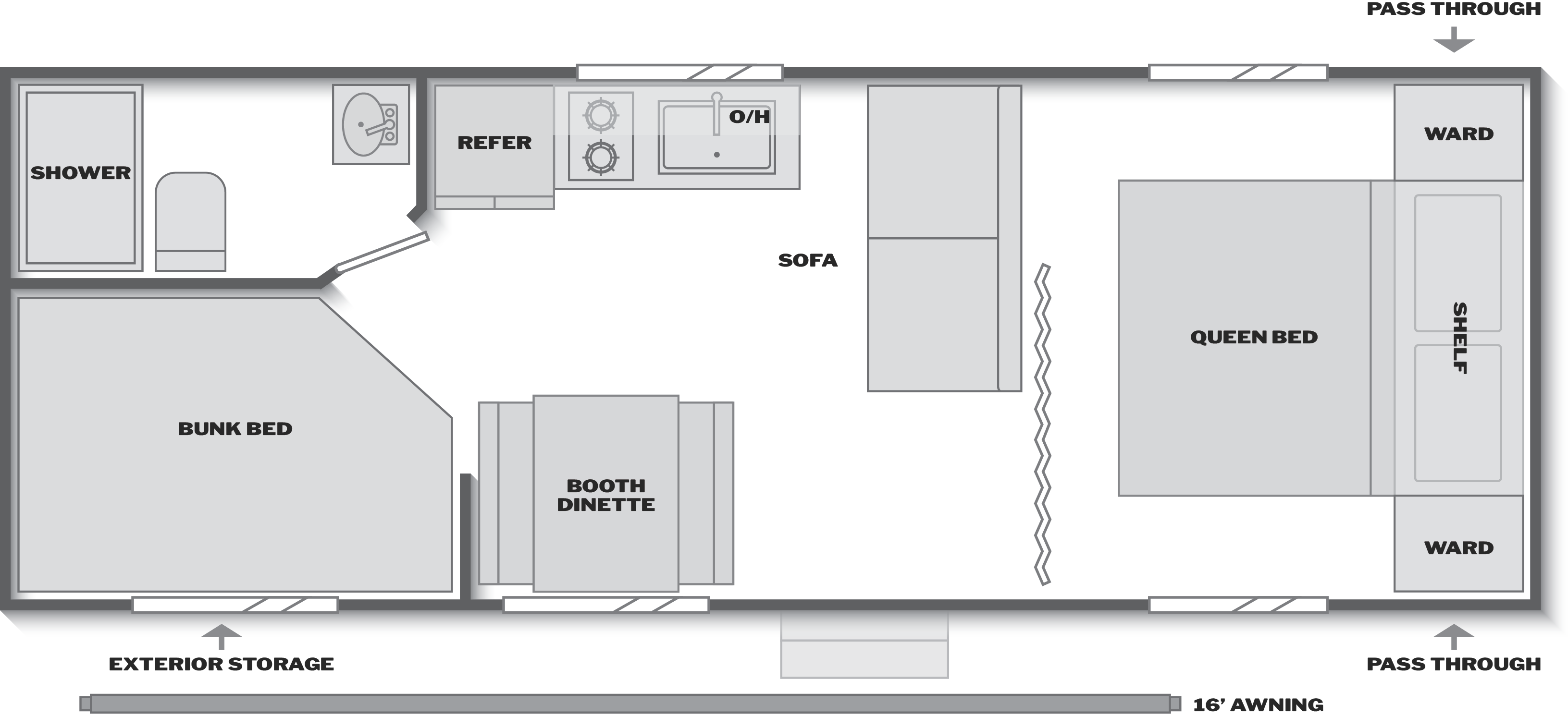 Floorplan of RV model 23B