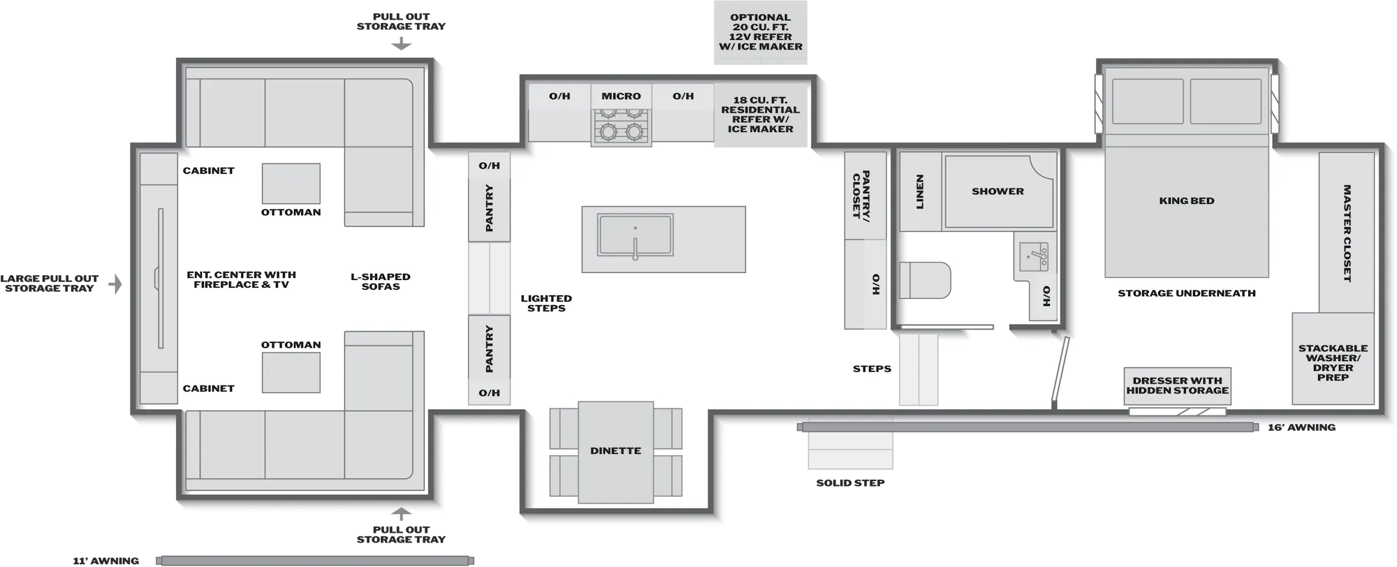 2027 Keystone Alpine Avalanche Edition 381DL floor plan diagram — Rear Living, sleeps 6
