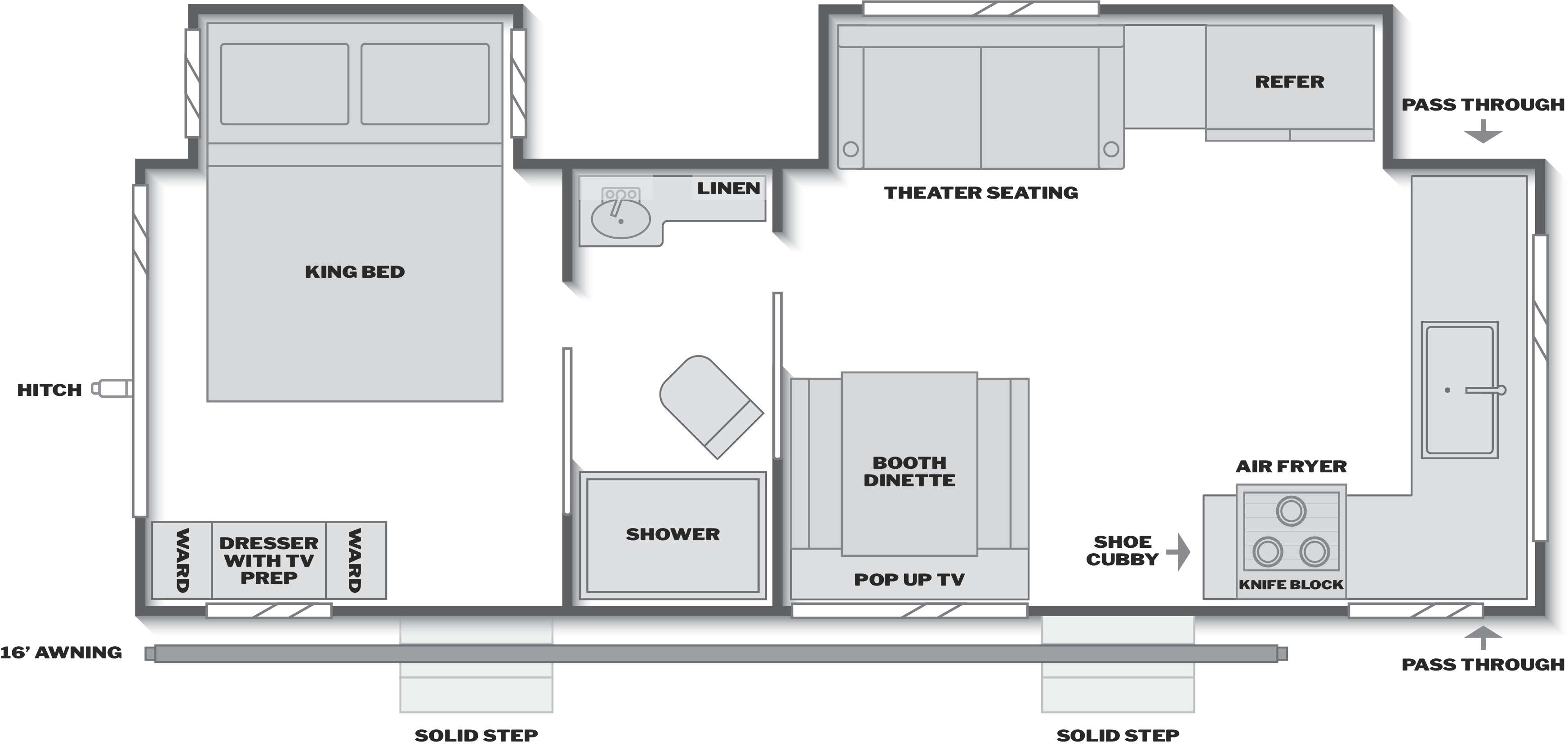 Floorplan of RV model 2550FK