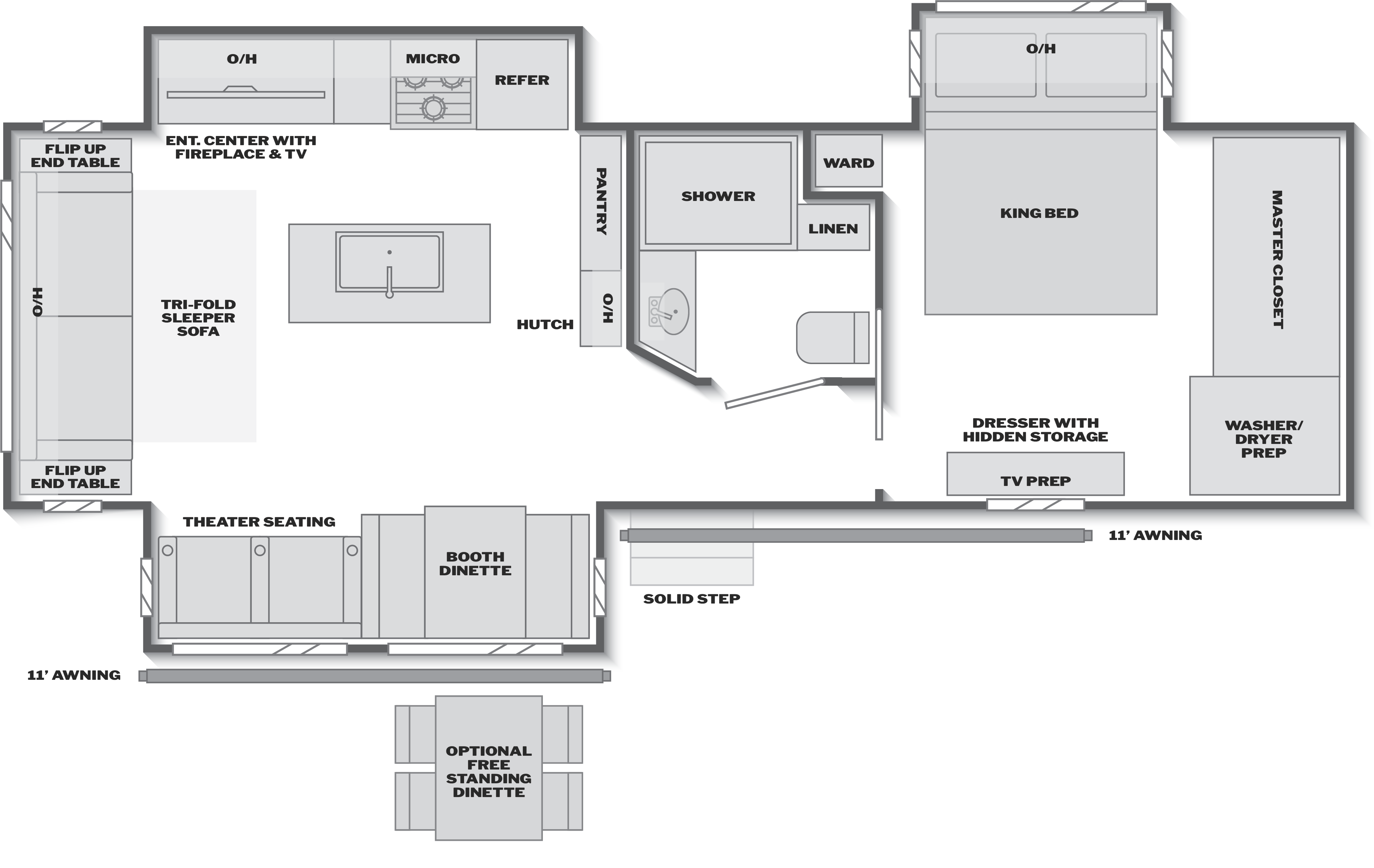 Floorplan of RV model 310RES