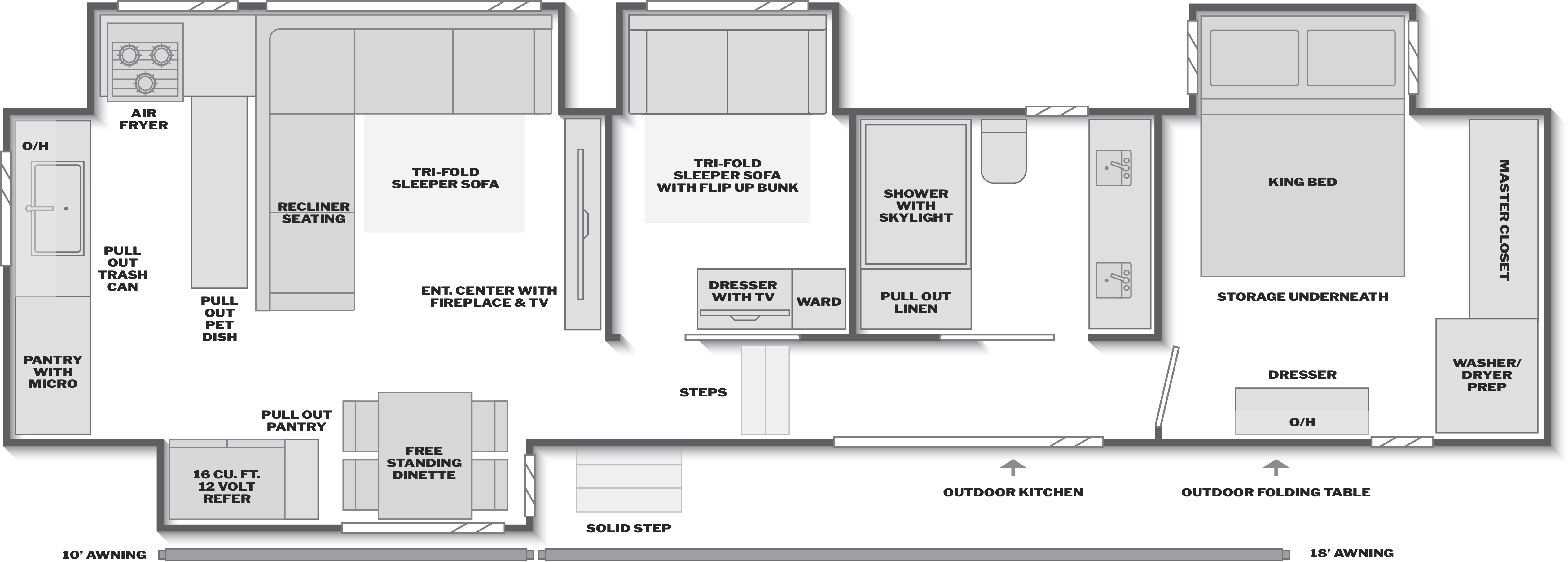 Floorplan of RV model 3810MB