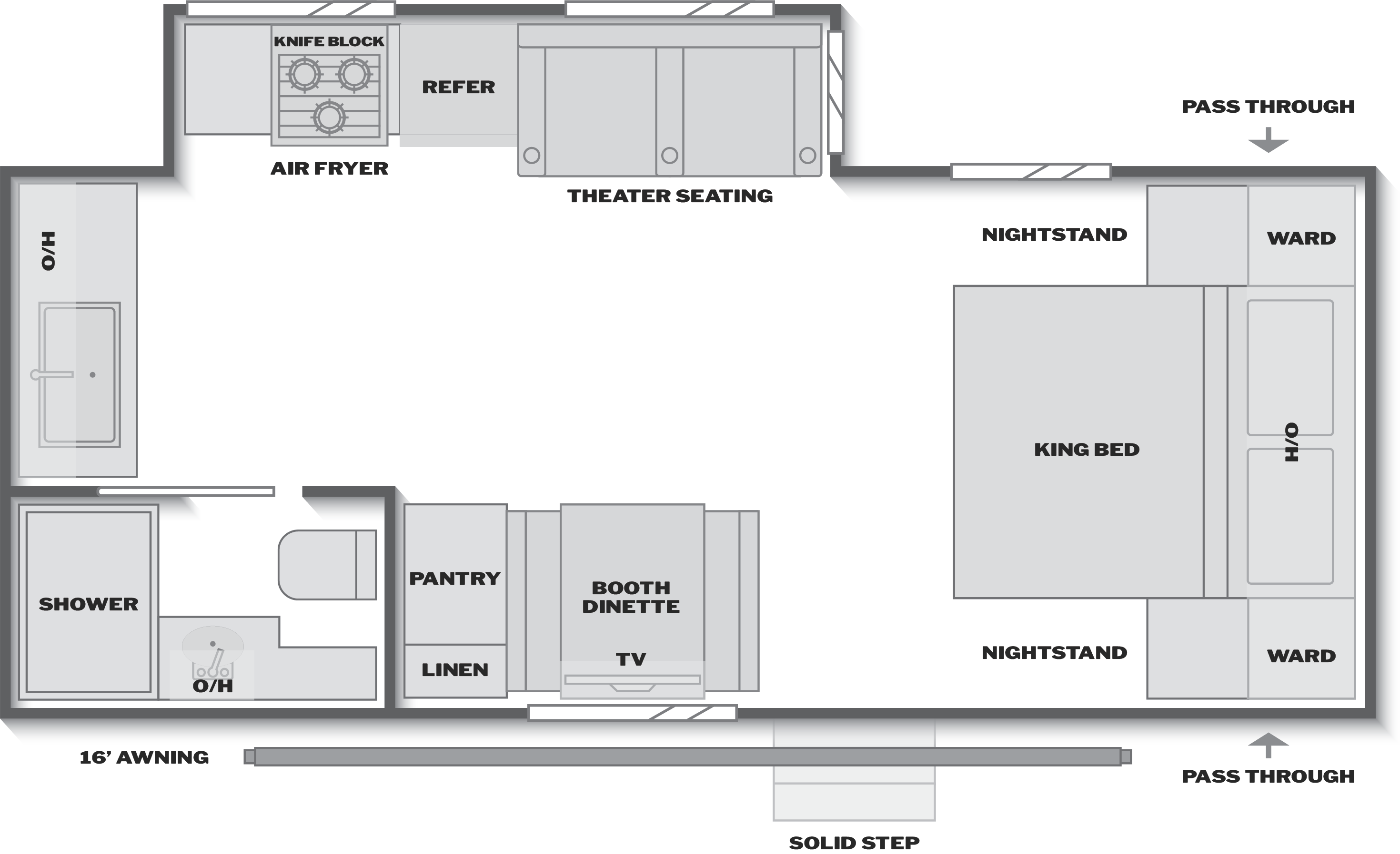 Floorplan of RV model 2115RK