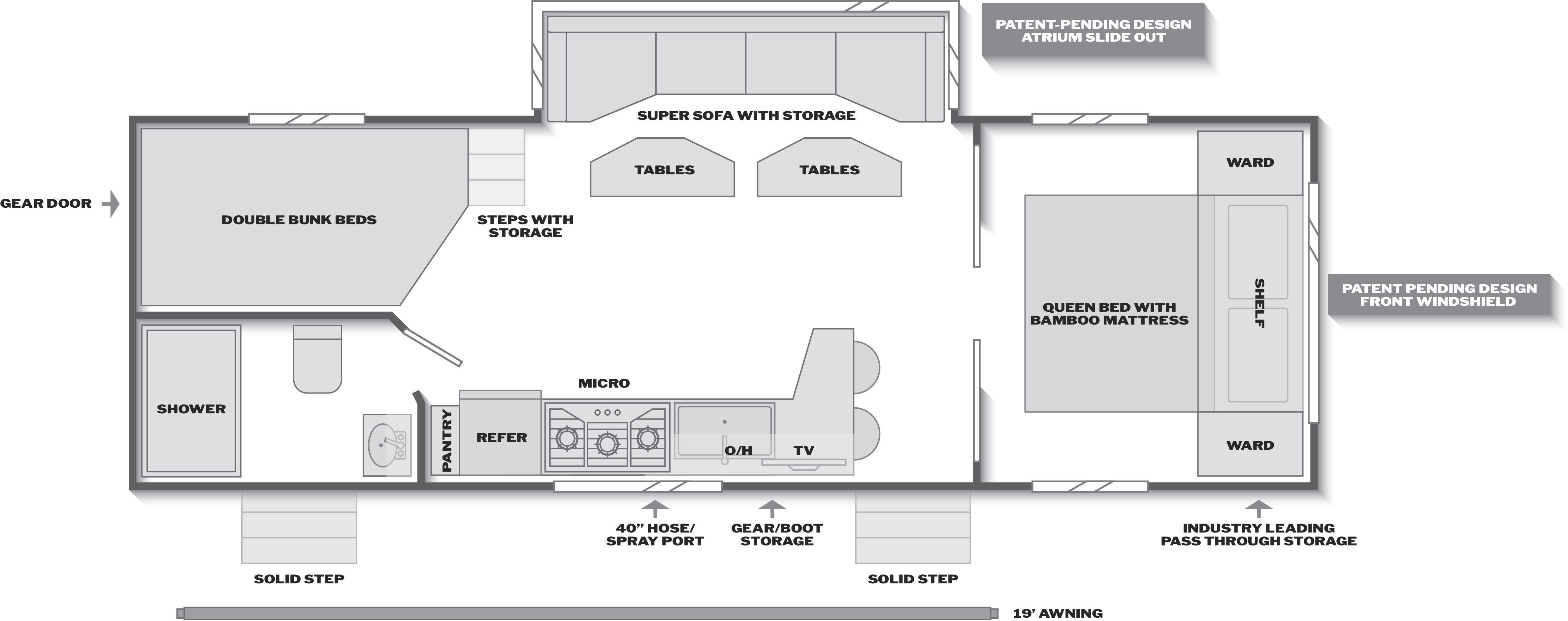 Floorplan of RV model 26MAX