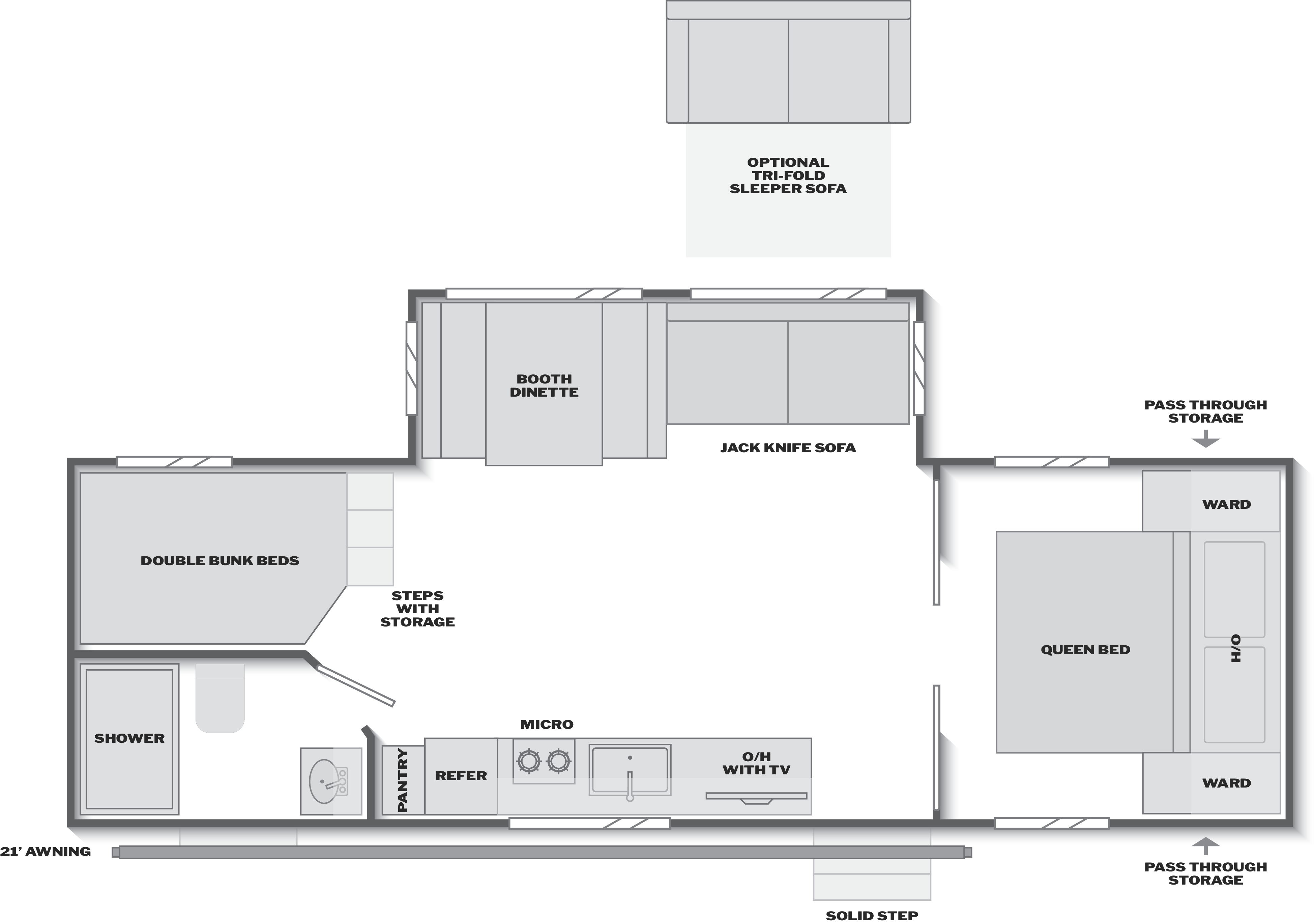 Floorplan of RV model 260BHC