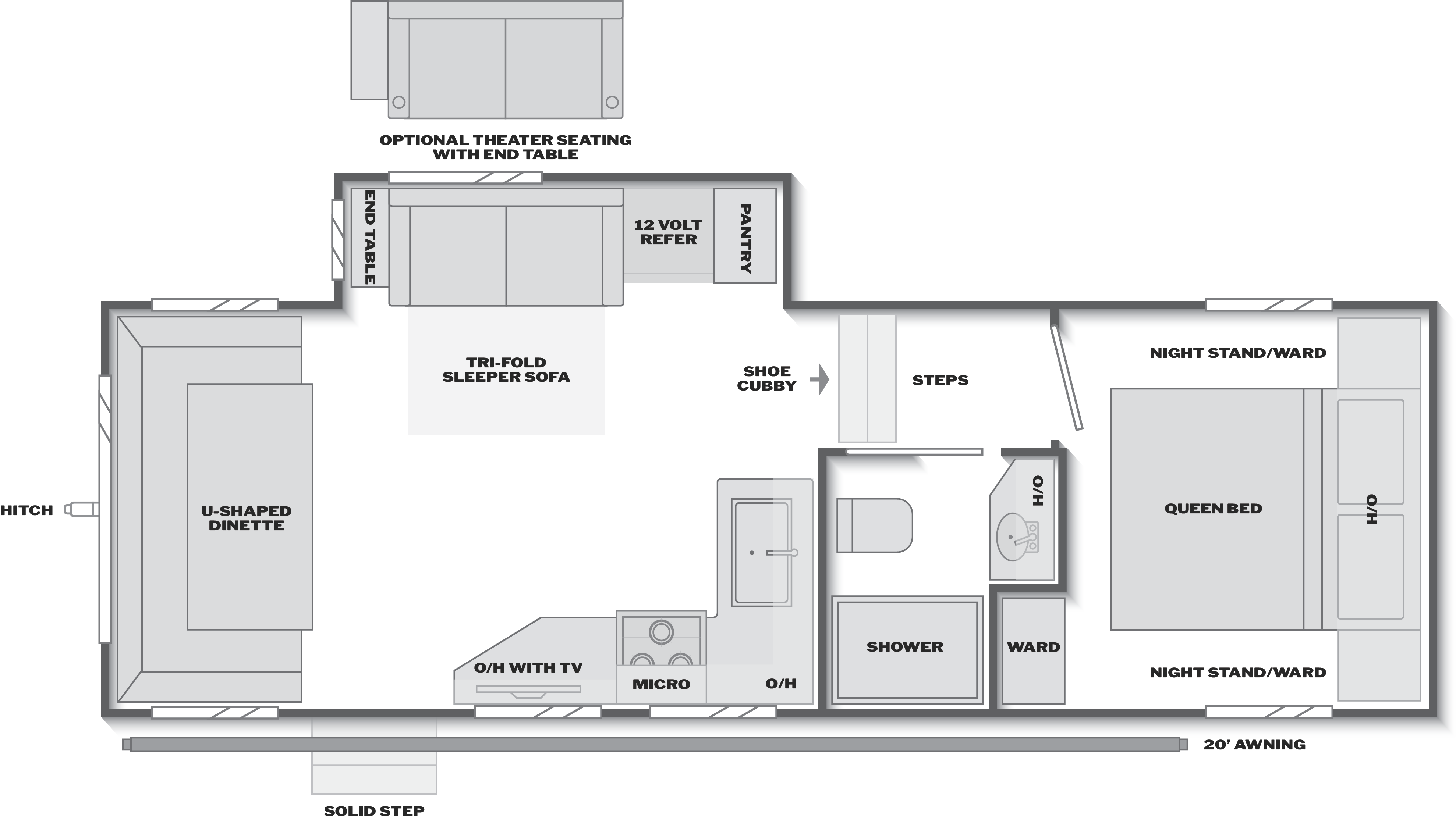 Floorplan of RV model 25SRD