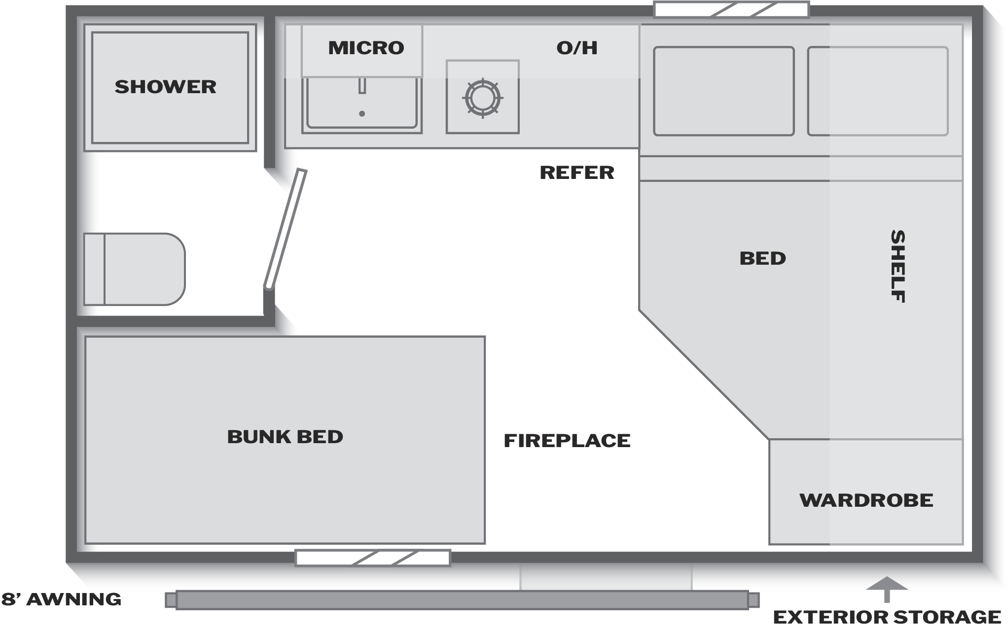 Floorplan of RV model 13B