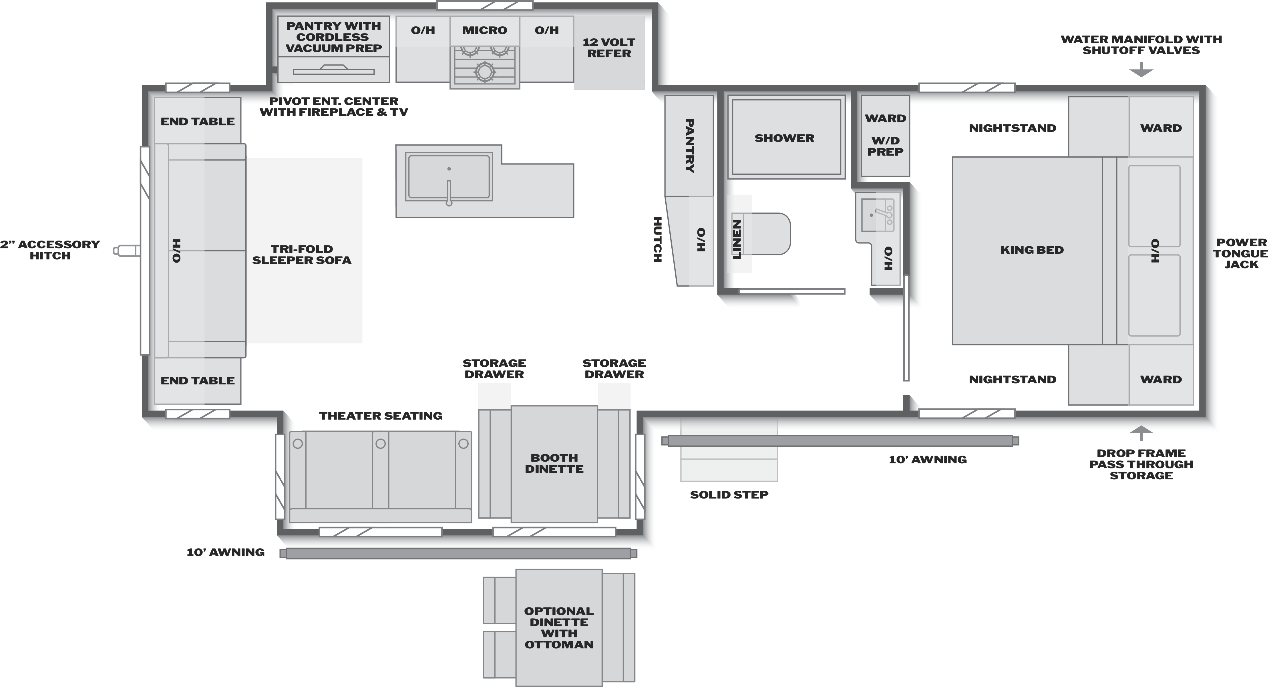 Floorplan of RV model 29RLP