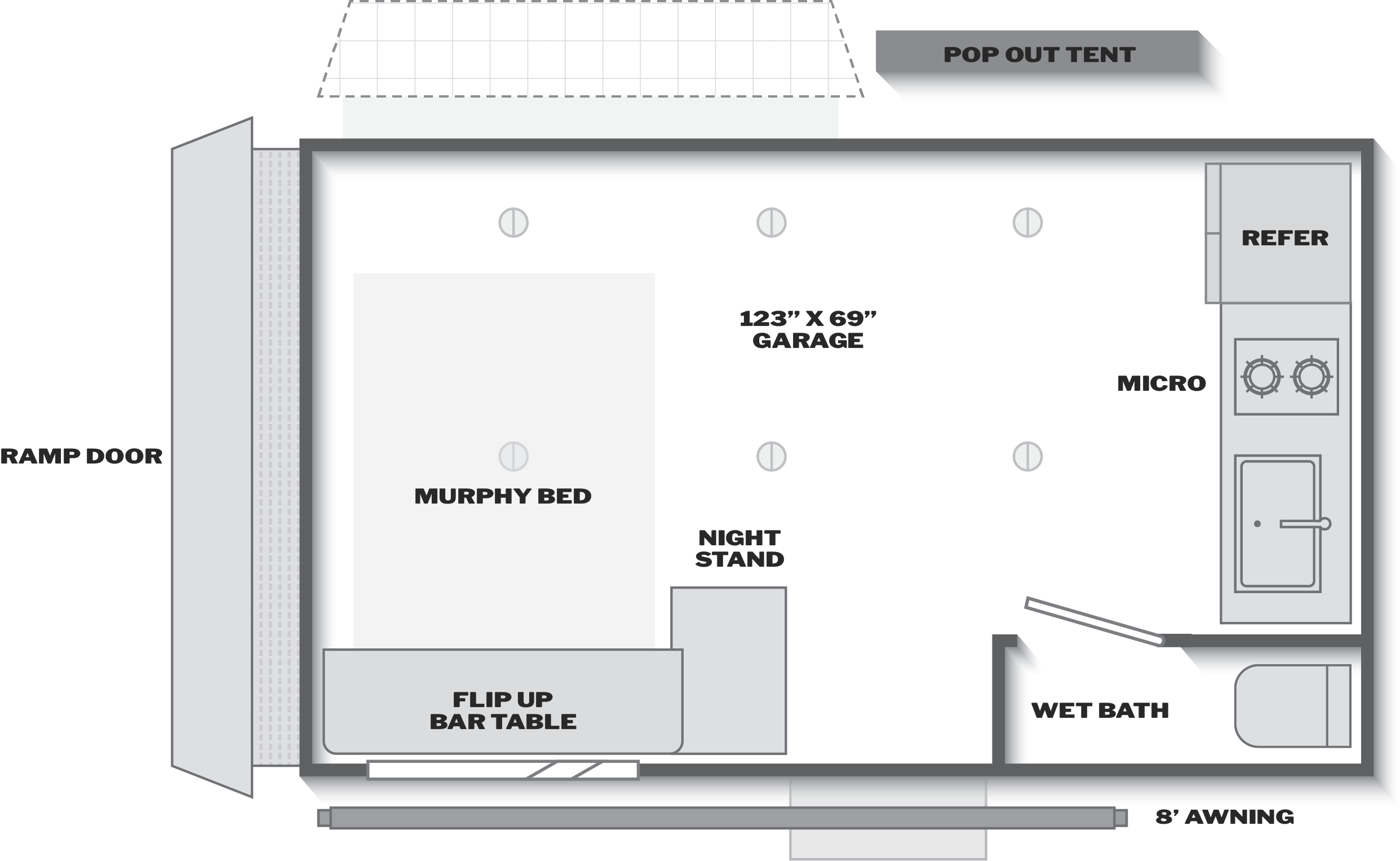 Keystone Coleman 13T floor plan layout published by Keystone
