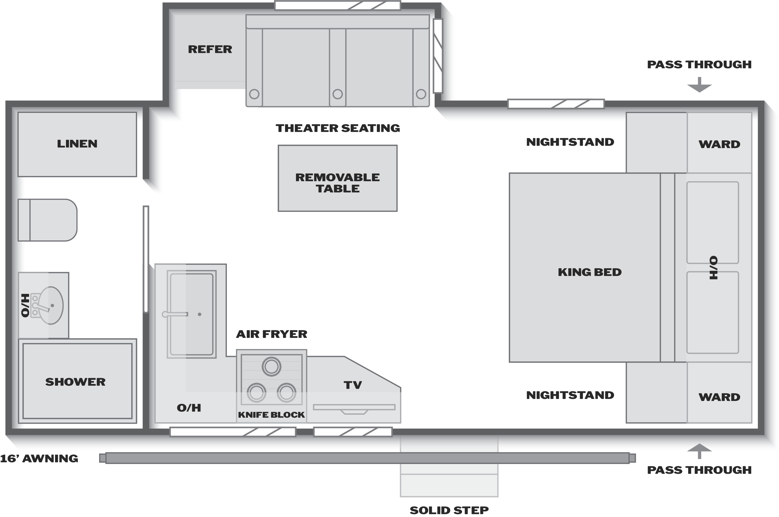 Floorplan of RV model 1905RB