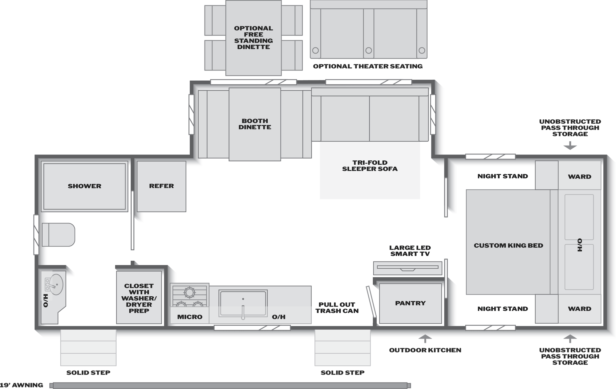 2027 Keystone Passport Super Lite 2670MRB floor plan diagram — Travel Trailer, sleeps 5