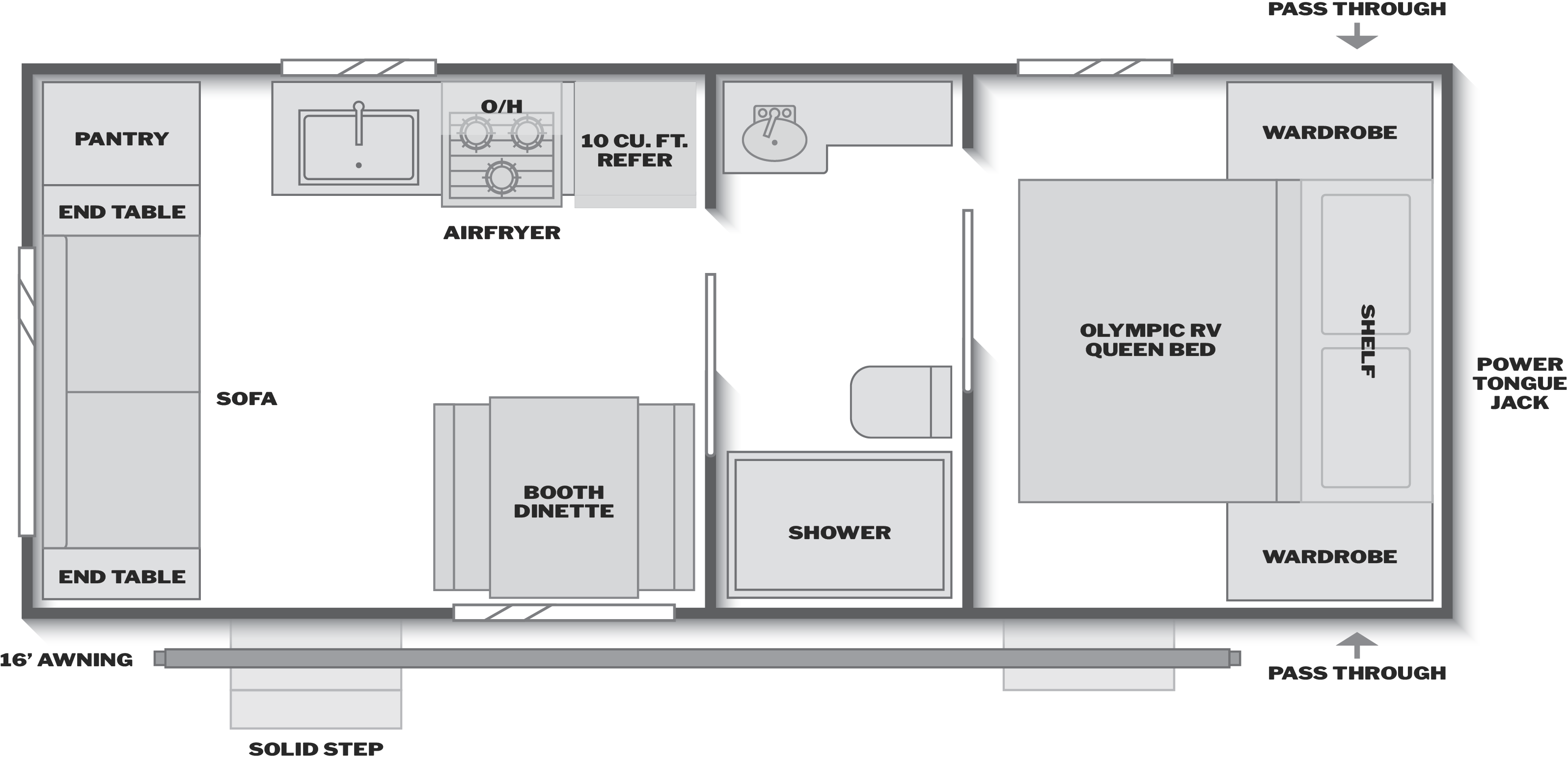 Floorplan of RV model 210RLWE