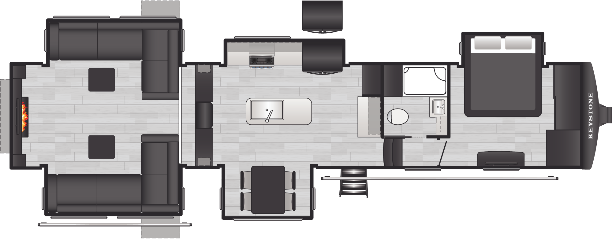 Floorplan of RV model 381DL