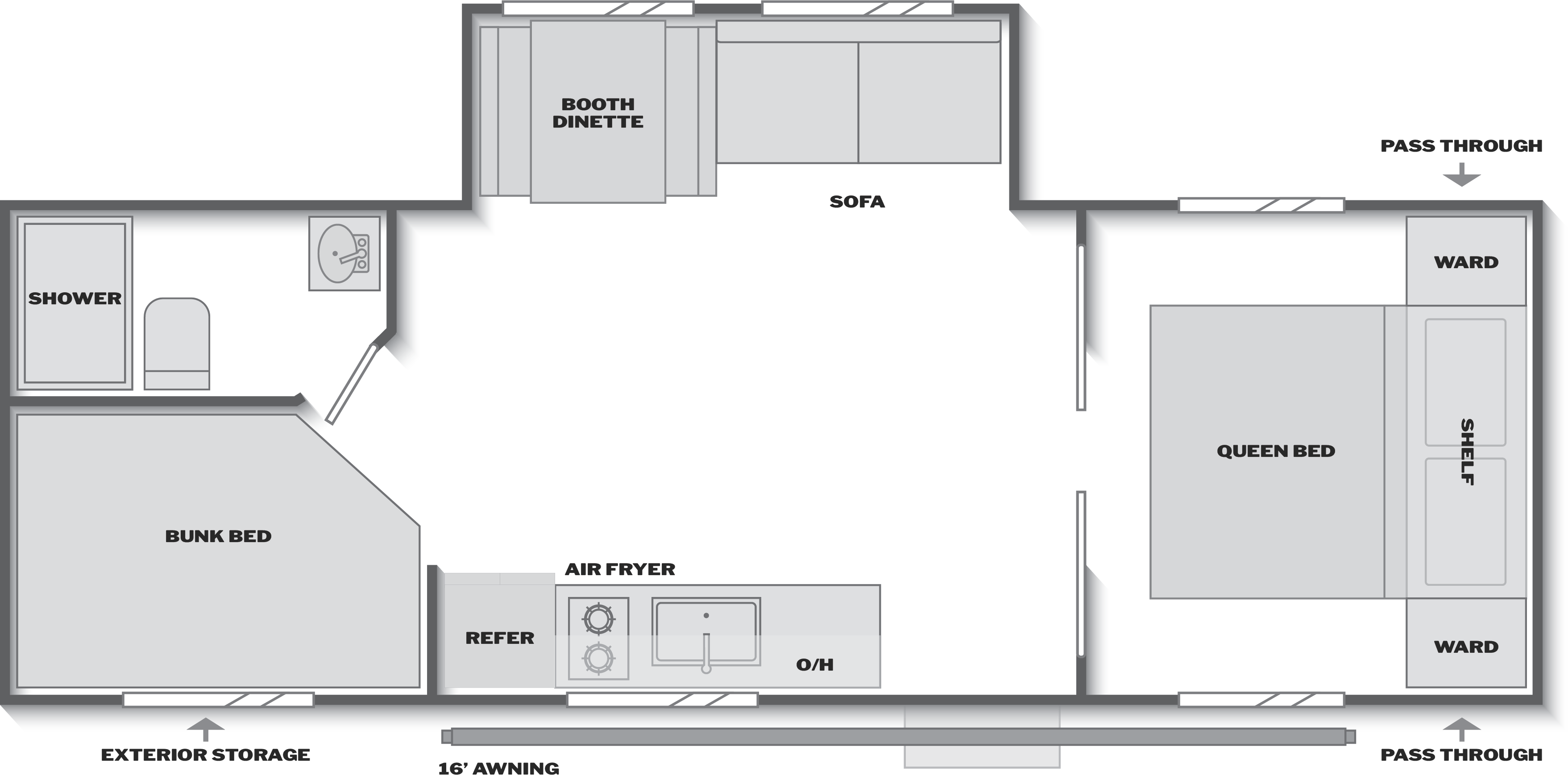 Keystone Coleman 25B floor plan layout published by Keystone