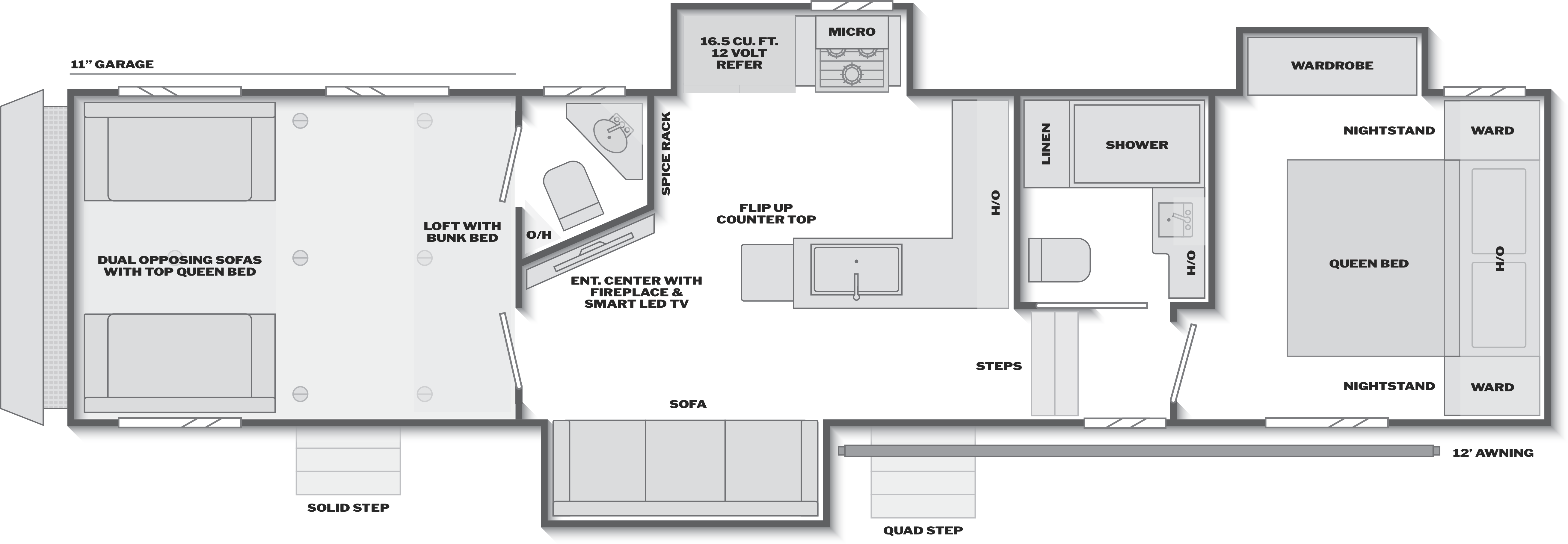Floorplan of RV model 337