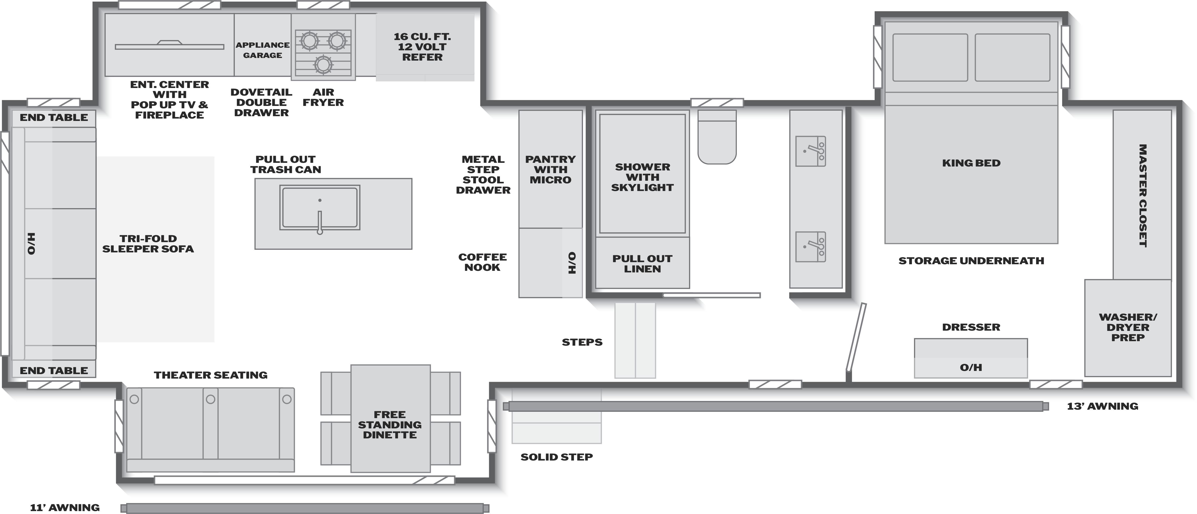 Floorplan of RV model 3210RL