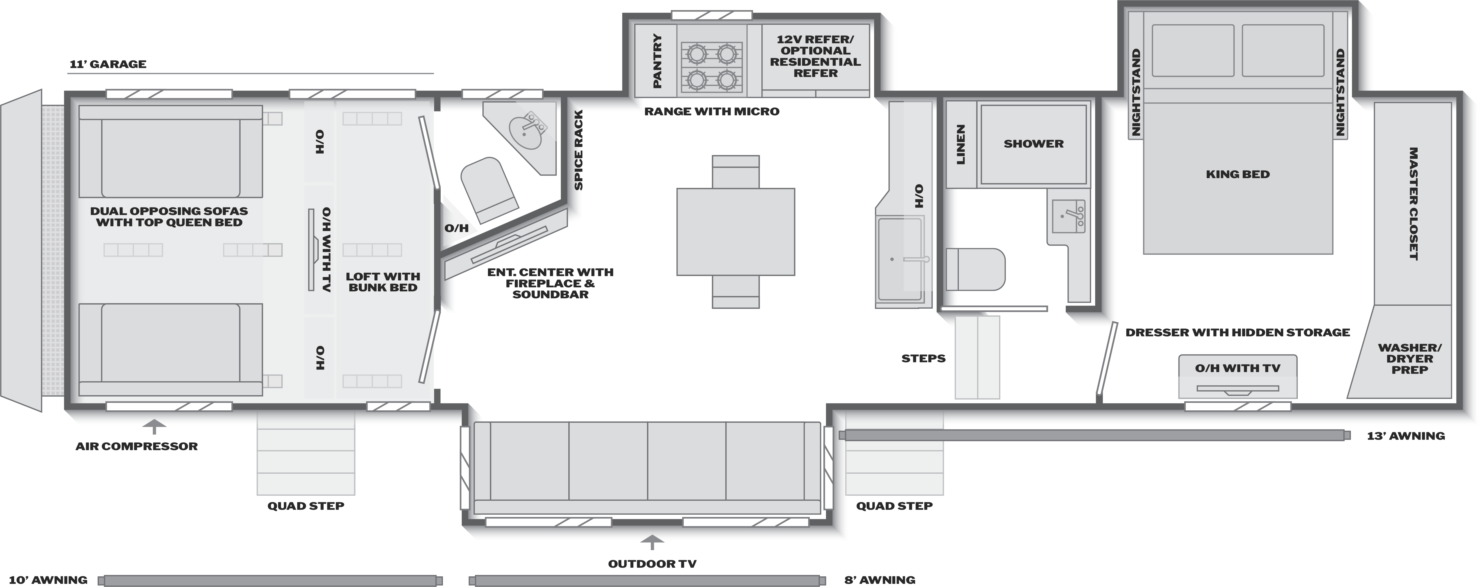 Floorplan of RV model 373