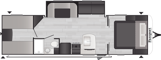 Floorplan of RV model 284QB