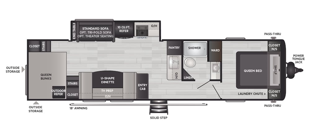Hideout 32TQS Floorplan Drawing