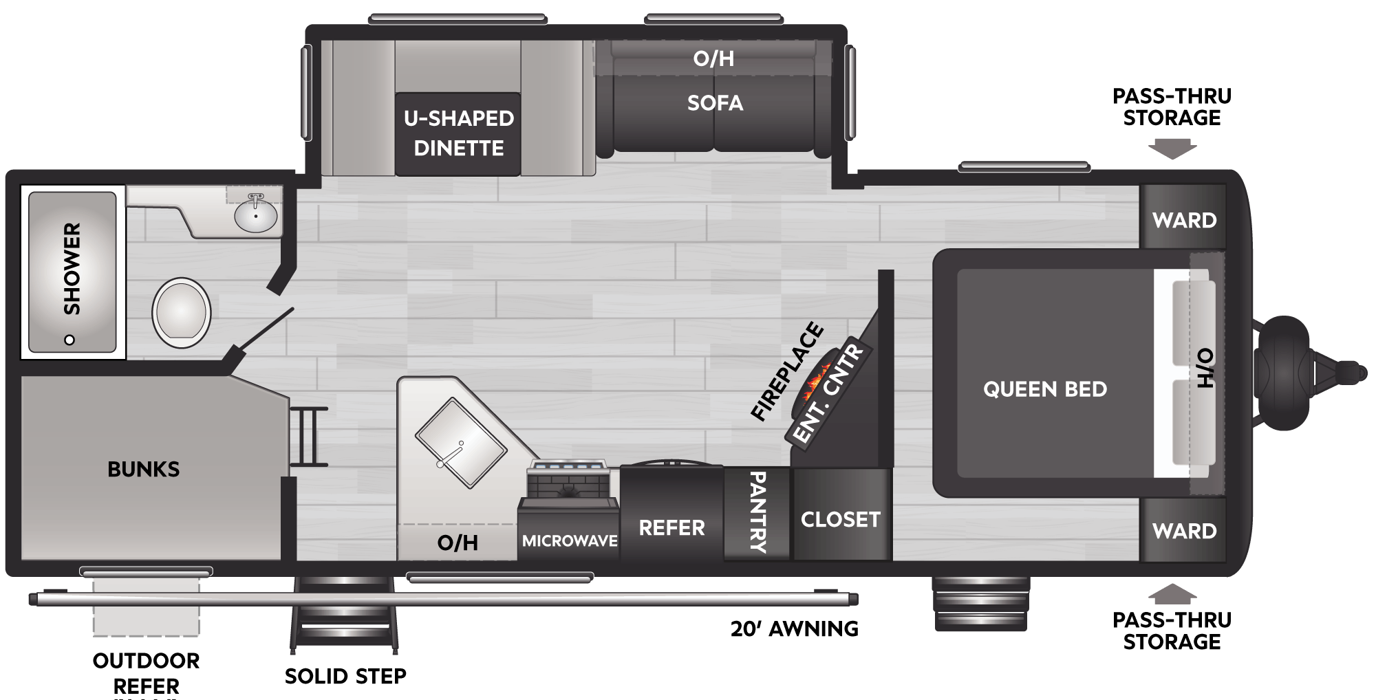 Floorplan of RV model 2755BH