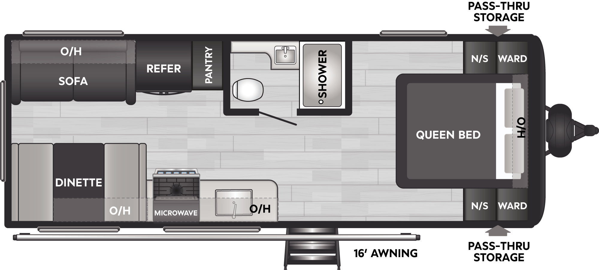 Floorplan of RV model 202RD