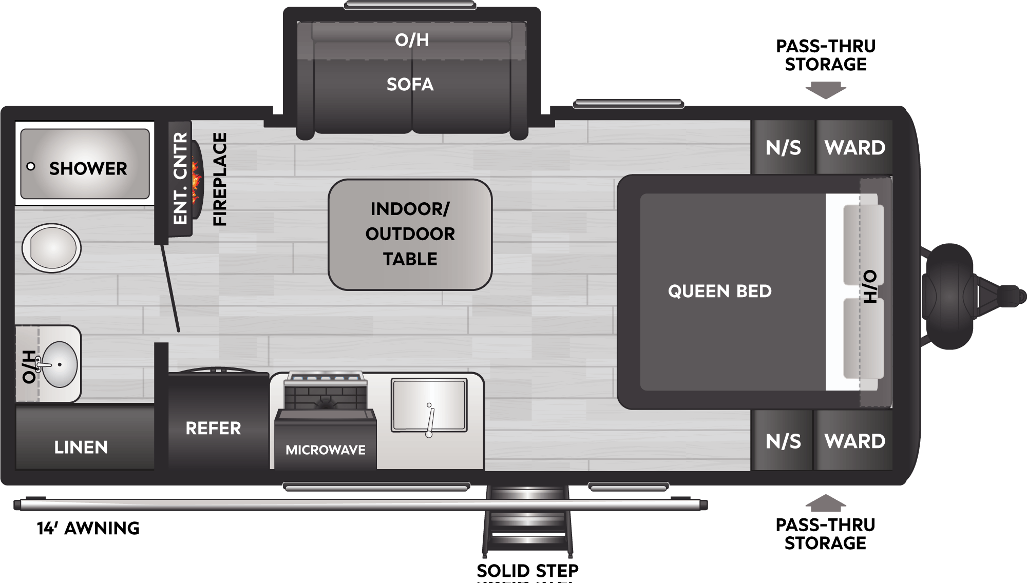 Floorplan of RV model 1805RB