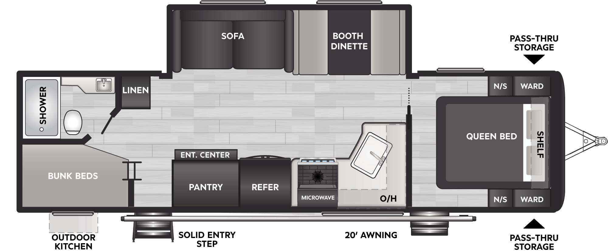 Floorplan of RV model 285BH