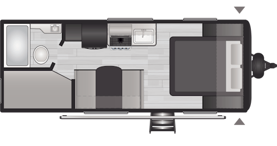 Floorplan of RV model 214BHWE