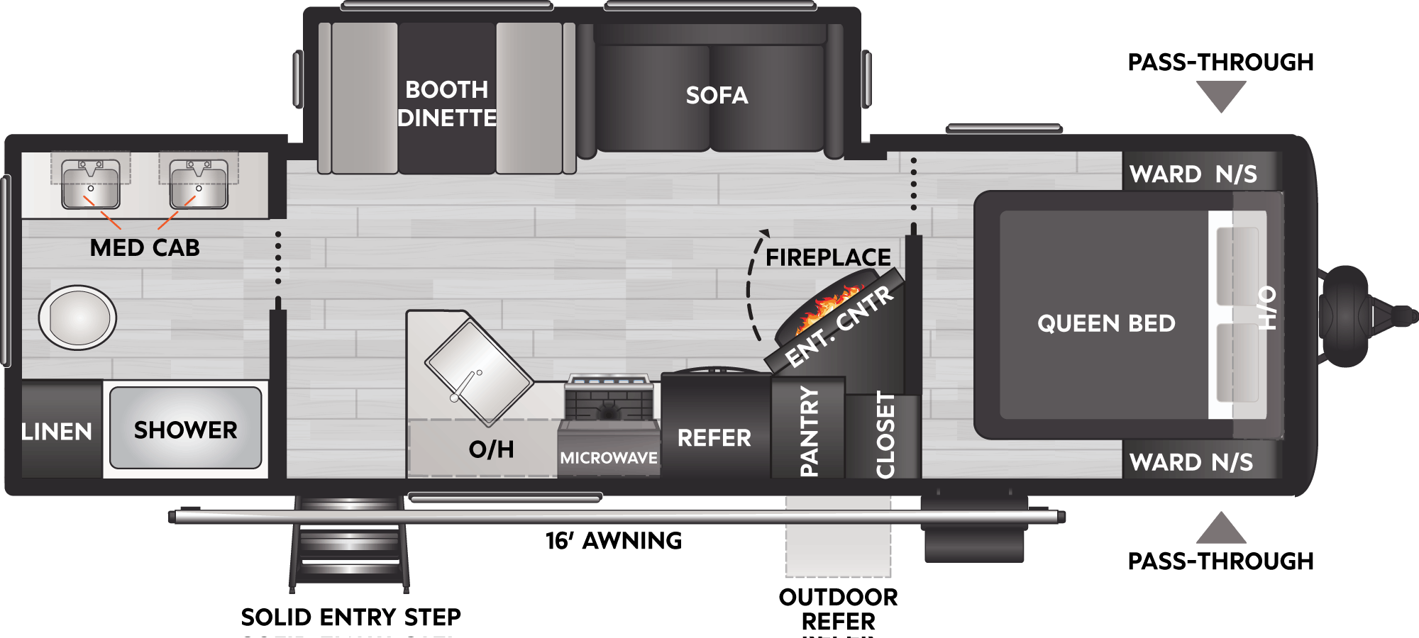 Floorplan of RV model 2625RB