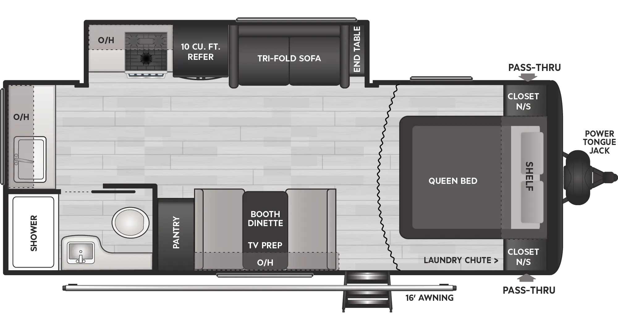 Hideout Comfort Travel Trailers - Model 22MLS Floorplan - Keystone RV