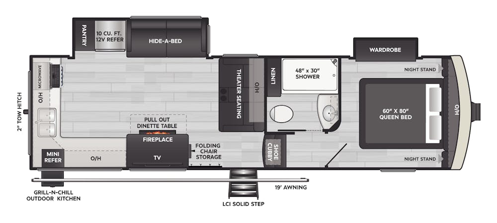 Arcadia Super Lite 260SLCL Floorplan Drawing