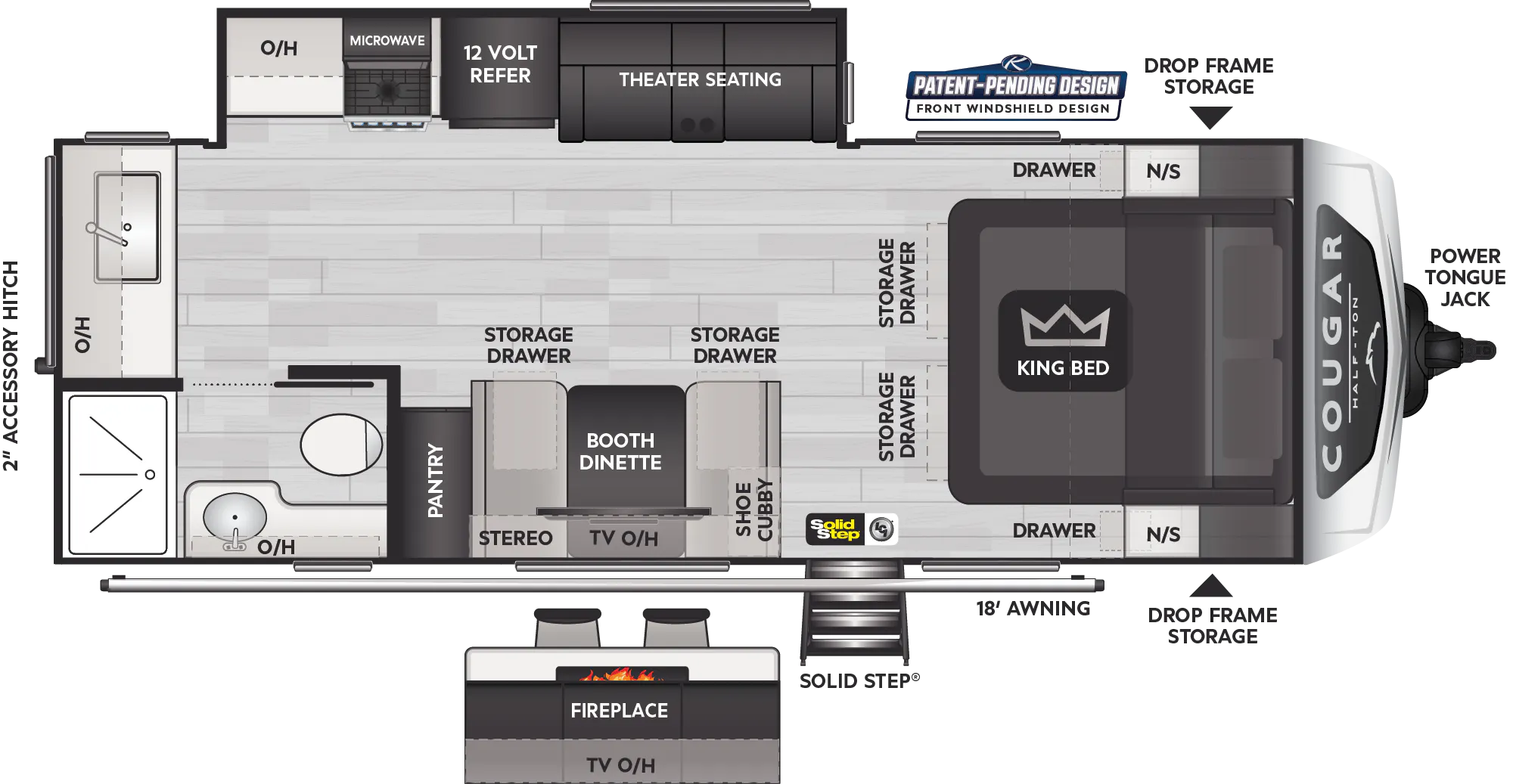 Keystone Rv Model 22 Cougar Half-Ton Luxury Travel Trailers - Model 22MLS Floorplan ...