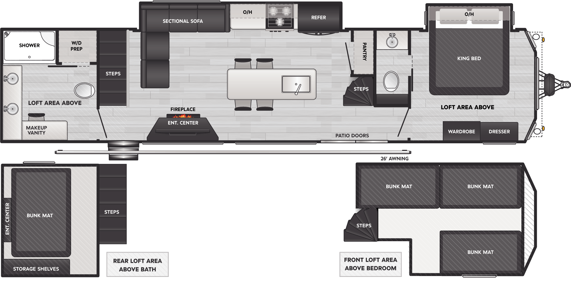 Residence Destination Travel Trailers - Model 401HBDL Floorplan ...