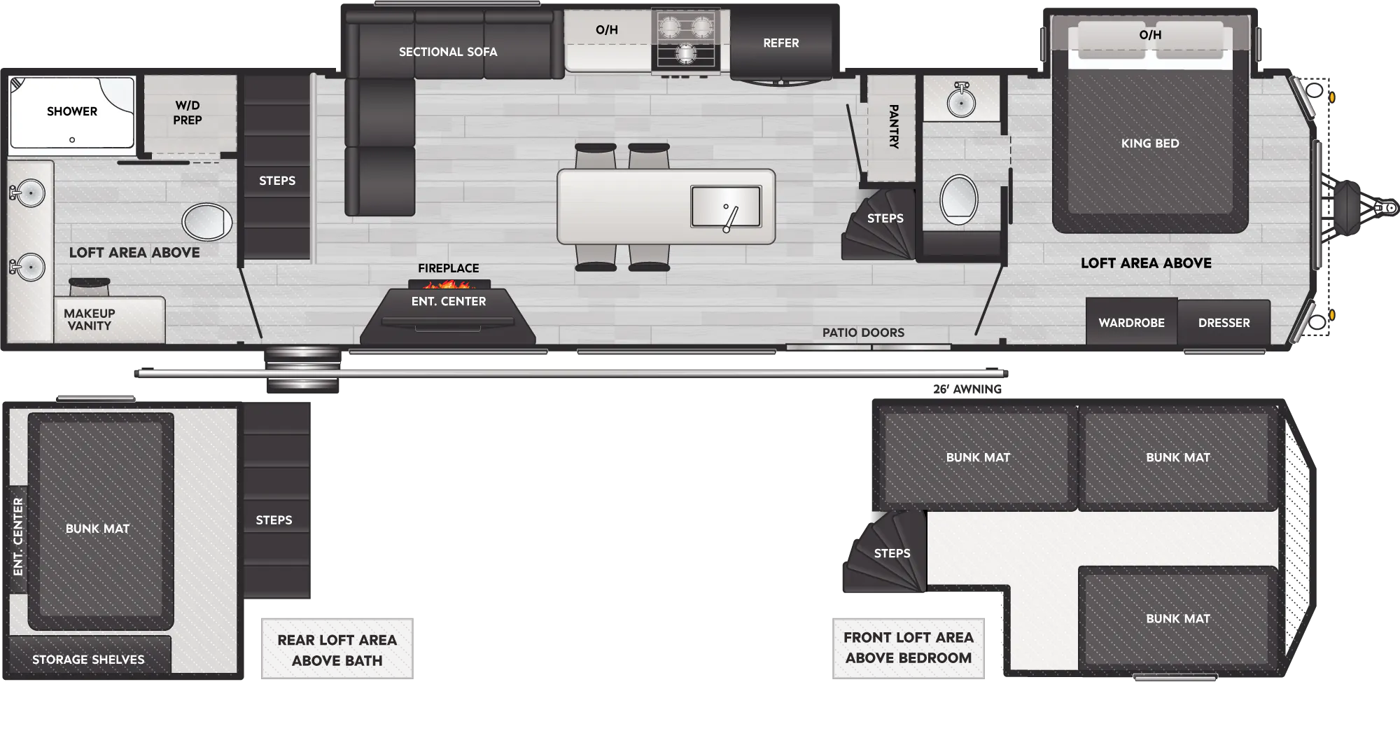 Residence Destination Travel Trailers - Model 40HBDL Floorplan ...