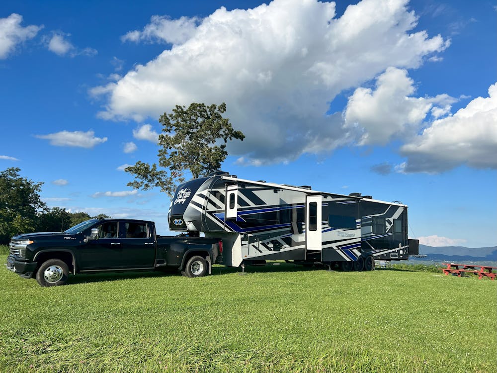 Find Us Camping and Fuzion Boondocking in a Meadow