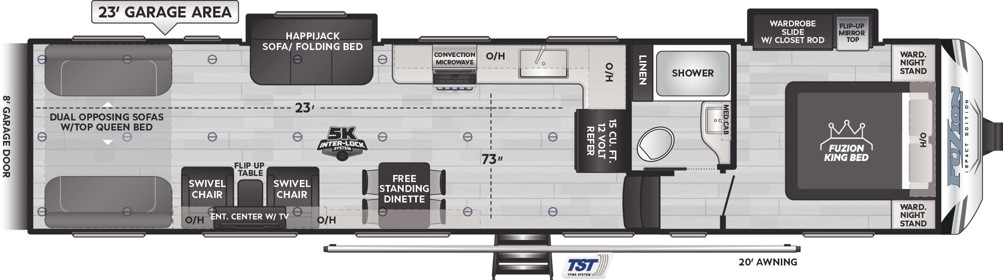 Floorplan of RV model 3423
