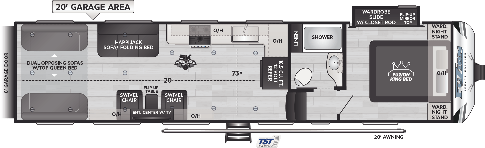 Floorplan of RV model 3120