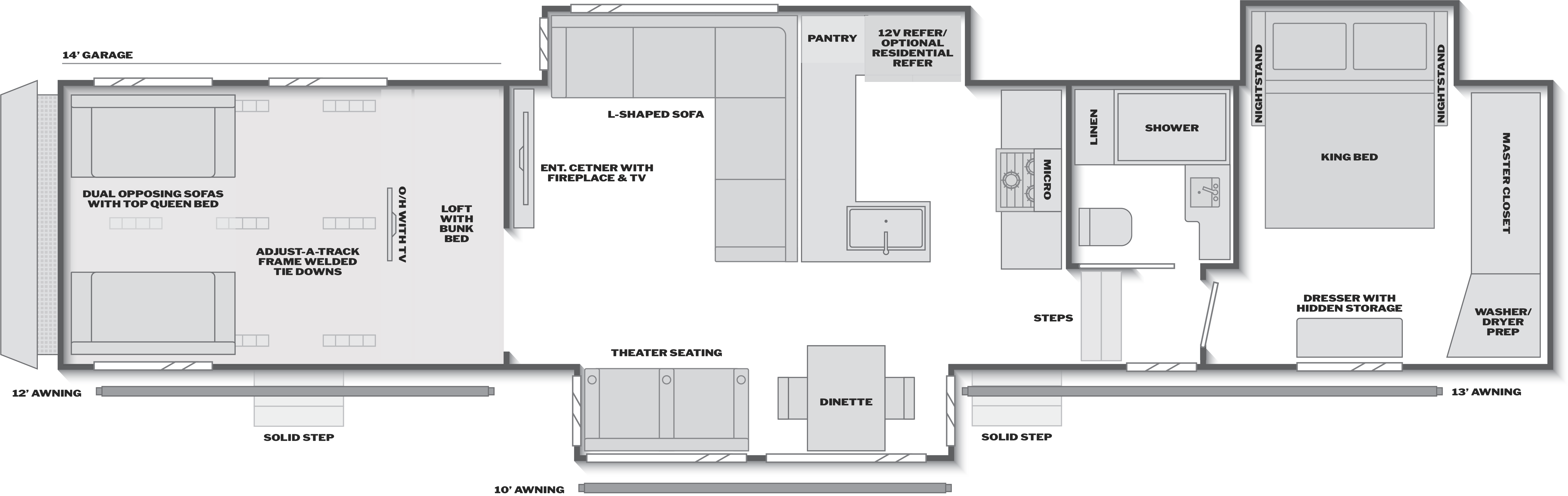 Floorplan of RV model 440