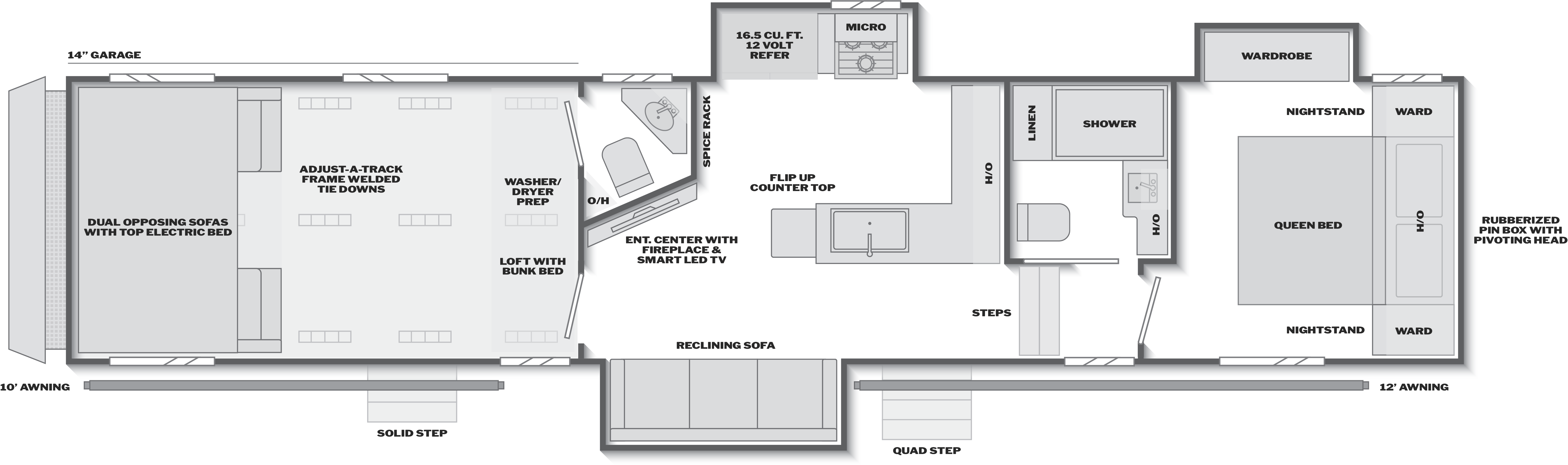 Floorplan of RV model 368
