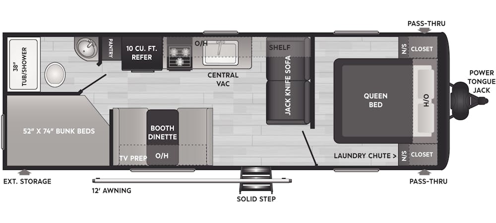 Hideout 25BHN Floorplan Drawing